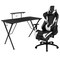 Emma and Oliver Gaming Desk & Chair Set - Cup Holder, Headphone Hook, and Monitor Stand